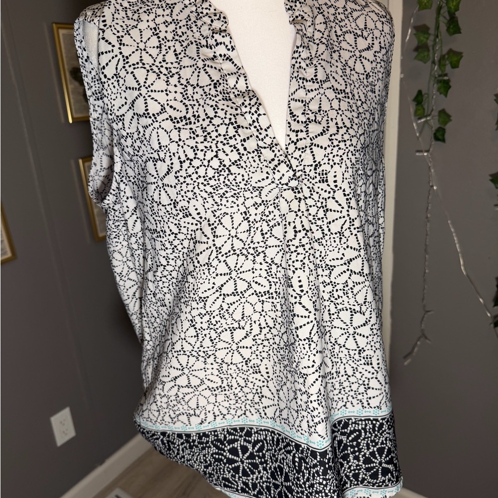 Misia Black and White Patterned Top